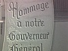 Collège militaire Royal de Saint-Jean - «Hommage à notre gouverneur général» sur panneau 