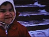 Enfant, escalier, hiver