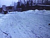 Bungalows dans neige abondante