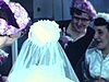Mariage - Église, le 27 janvier 1952 Les hommes sont en haut de forme; les intertitres sont entrecoupés d'images des personnes présentées