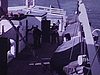 Vues de matelots sur le pont d'un navire, puis le capitaine sur le pont (Québec)