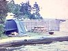 Camping - madame prend du soleil sur la chaise longue