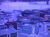 Vue du village de cabanes sur la rivière Ste-Anne-de-la-Pérade (poissons des chenaux)
