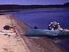 Arrivée à une petite plage - pêche - quelques rapides