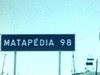 Panneau de signalisation: Matapédia 98, fillette en profil dans le coin de l'écran