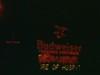 Voyage de noces à New York - affiche illuminée de Budweiser, le soir