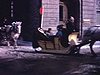 Carrioles avec chevaux à Québec, carnaval dans le Vieux-Québec - pose devant les statues du bonhomme 