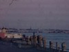 Voyage à New York, Statue de la Liberté au loin, buildings, skyline, une femme se promène à l’hippodrome - 1965