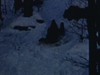 Famille en activités d’hiver, enfants font de la luge, du ski, de la raquette  